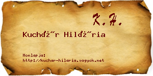 Kuchár Hilária névjegykártya